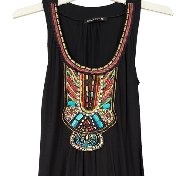 Selects beaded embroidered black dress - Picture 7 of 10